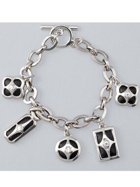 WHBM LEATHER INLAY CHARM BRACELET